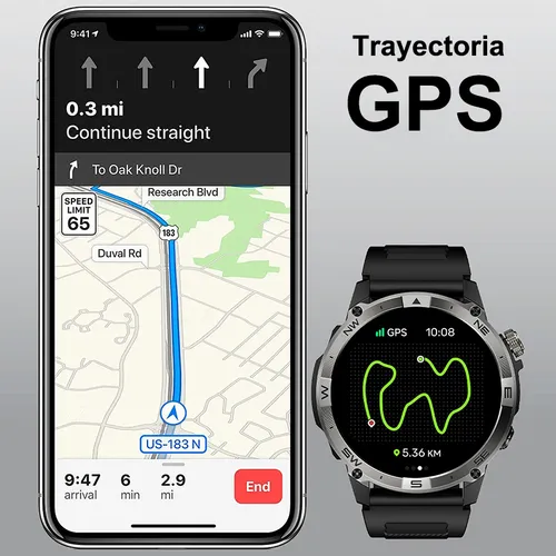 Amoled Smartwatch Hombre Reloj Inteligente Brújula Contestar