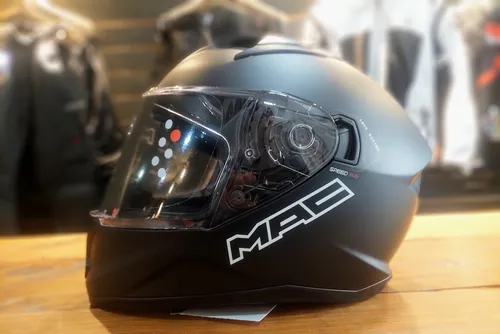 Casco Moto Mac Speed 2.0 Solid Negro Mate Doble Visor