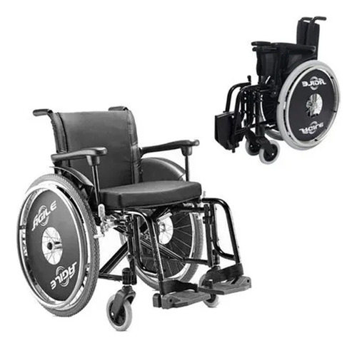 Cadeira De Rodas Jaguaribe Ágile Alumínio Dobrável 120kg