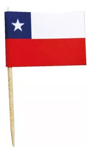 50 Piezas Palillo De Madera Con Bandera De Chile