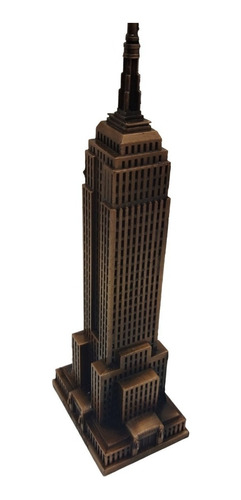 Enfeite Miniatura Empire State Building Ny Metal Luxo Bronze
