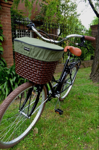 Canasto Para Bicicleta Con Tapa Cubre Canasto