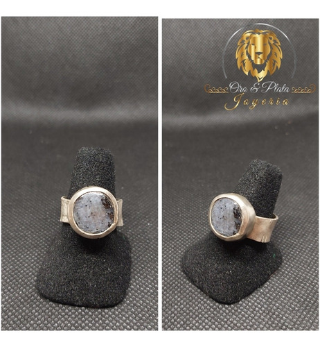 Anillo De Plata.925 Con Larvikita 