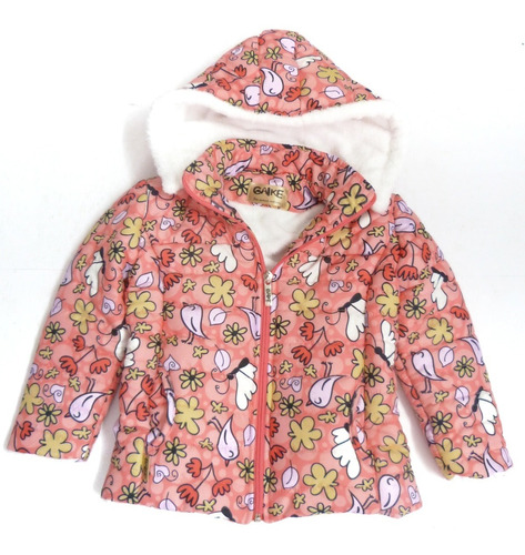 Chaqueta Niña Impermeable Estampada Antifluido Con Tapaboca