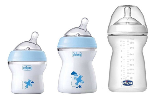 Kit 3 Mamadeiras Chicco Stepup Menino - 0m+, 2m+ E 6m+