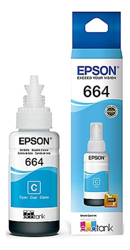 Tinta Para Impresora Epson T 664 Cyan L110 210 350 Original