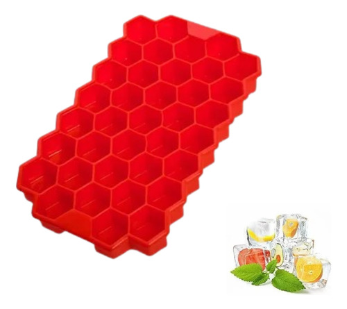 Forma Gelo Silicone Com Tampa Flexível 37 Cubos P/ Garrafas