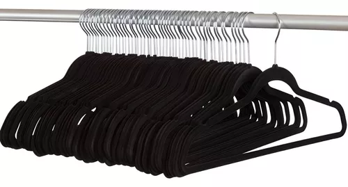 Amiff Perchas de terciopelo negro de 17.5 pulgadas. Paquete de 10 perchas  finas de terciopelo antideslizante para cualquier estilo de ropa. Percha –  Yaxa Colombia
