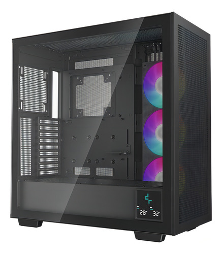 Gabinete Gamer Deepcool Morpheus Digital 3 Fans Argb 140mm Color Negro