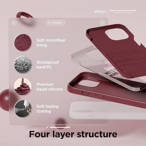 Funda Para Elago iPhone 15 Burgundy 6.1 PuLG Liquid Silicon