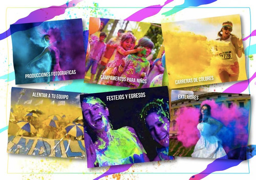Imagen 6 de 10 de Polvos Holi X 10 - 9 Colores Bombay India 50 Gr We Colors