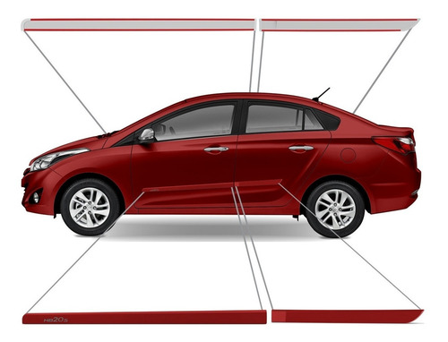 Friso Lateral Hb20 Sedan Vermelho Tropic 2013 A 2018
