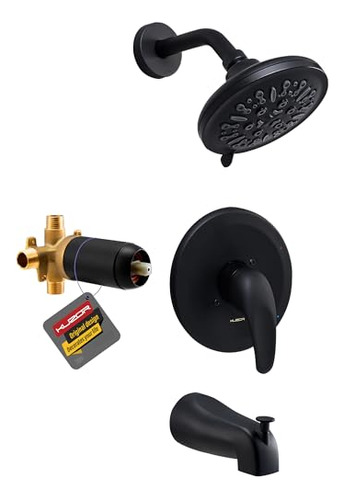 Juego De Grifo De Bañera Matte Black Single Shower Tina De B