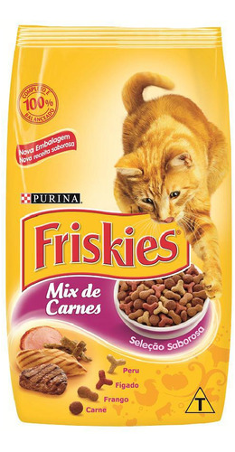 Ração Friskies Mix Frango Carne Fígado Gatos Adult 3kg