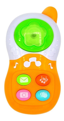 Telefone Musical Infantil Educativo Laranja C/ Luz E Música 