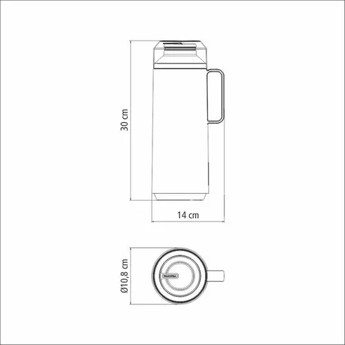 Termo para Café Té con Sifón 12 Lt Negro Tramontina 61641 123