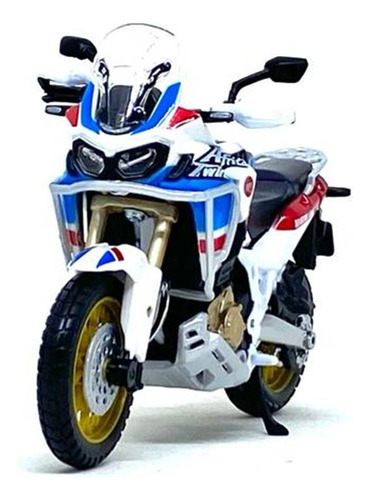 Miniatura Moto Honda Africa Twin Adventure 1:18 Burago Cor Branco
