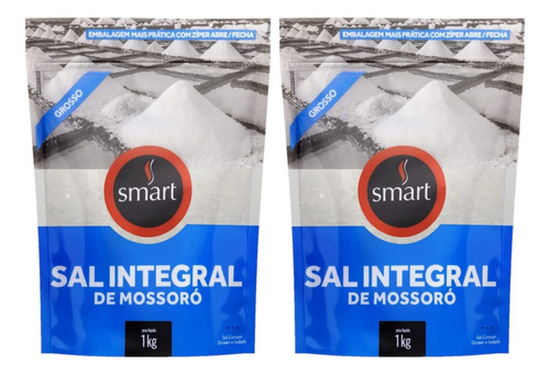 Sal Smart Grosso Integral De Mossoró 100% Natural 1kg 2un