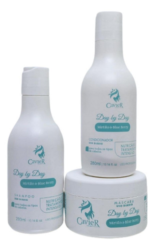 Kit Shampoo Mascara Condicionador 840ml Mirtilo Cavier