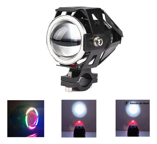 Neblineros Focos Proyector Led + Ojo Ángel Multicolor Moto