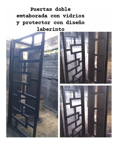 Puertas Doble Entamborada Con Vidrios Y Protector En Laberin