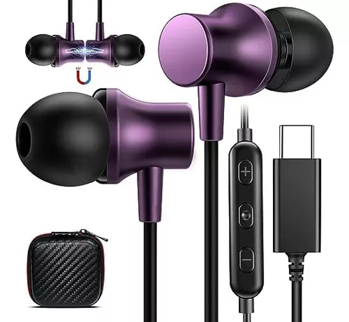 Auriculares USB C para iPhone 15 Pro Max Google Pixel 8 7 7A 6 6A,  auricular tipo C con cable micrófono con cancelación de ruido para Samsung  Galaxy