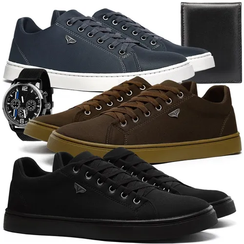 Kit Sapat nis T nis Sapatofran Masculino 3 Pares acess rios