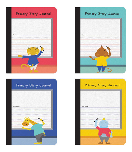 Cuadernos De Composición Primaria Para Niños Paquete De 4