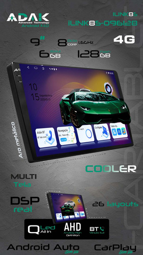 Multimidia Toro 23/25 Carplay Octacore 6gb 128gb 9p 4g Adak