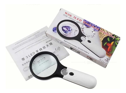 Lupa Lectura Iluminación Luz 3 Led Joyería Hogar Multiusos