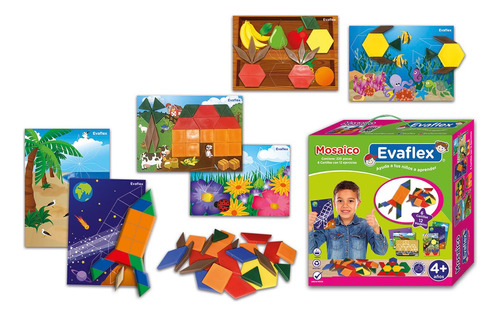 Juego Didactico Evaflex Mosaico C/220 6/cartillas/12 Ejercic