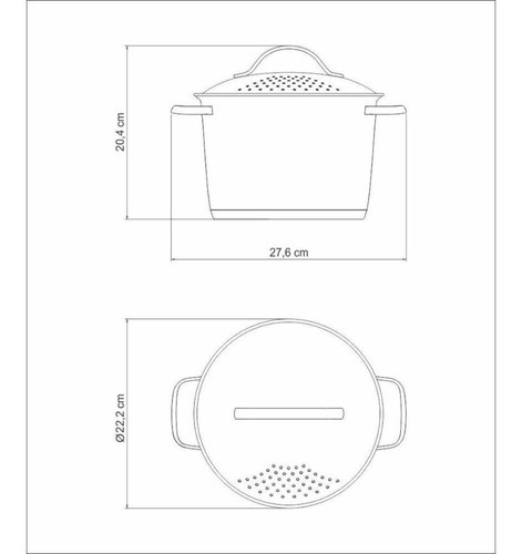Espagueteira Tramontina Indução Fundo Triplo Allegra 20cm Cor Inox