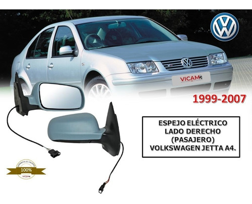 Espejo Derecho Eléctrico Volkswagen Jetta A4 1999-2007.