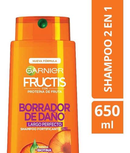 Shampoo Garnier Fructis 2 En 1 Borrador De Daño Pote 650 Ml