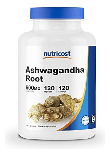 Suplemento De Ashwagandha Nutricost 600 Mg 120 Capsulas Resp