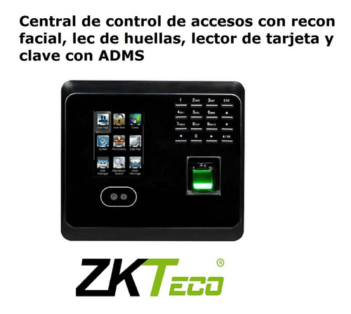 Imagen 4 de 8 de Control De Accesos Recon Facial Lec De Huella Tarjeta Zkteco