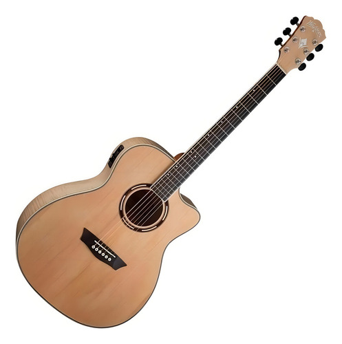 Violão acústico Washburn Apprentice AG40CE para destros natural brilhante