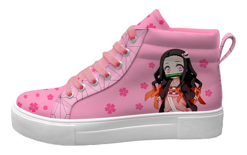 Tenis Nezuko Chibi Rosa Demin Slayer Botita