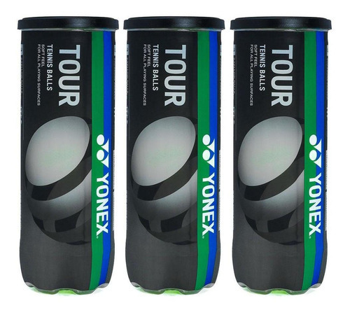 Bola De Tênis Yonex Tour Pack Com 03 Tubos