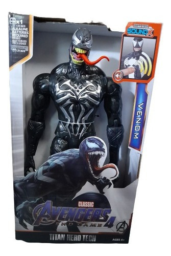 Muñeco Venom Artículado 30cm Sonido Pelea Avengers