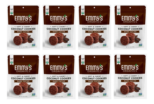 Emmy's Organics Galletas De Coco De Cacao Oscuro (paquete De