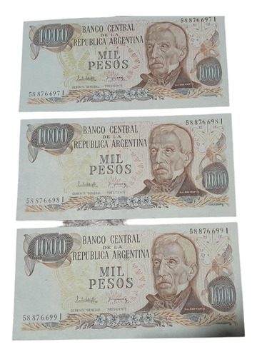 Billetes 1000 Pesos Tirada Corta Correlativos Sin Circular 