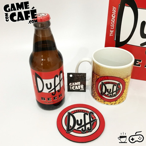 Caneca Simpsons + Cerveja Garrafa Duff Beer + Porta-copos