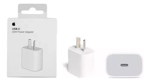 Cargador Apple 20W usb-c a lightning de pared con cable carga rápida blanco