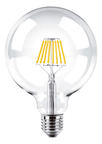 Lampara Filamento E27 Globo 12cm Dimerizable Luz Led 8w X10 Luz Blanco frío