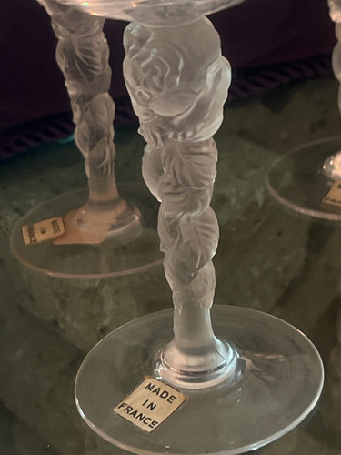 Copas Usadas Agua, Lalique 18 Cm Alto X 6.5 Cm Diám (Usado)