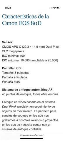 Camara Canon Eos 80d + Lente 18-200mm 2 Baterias 