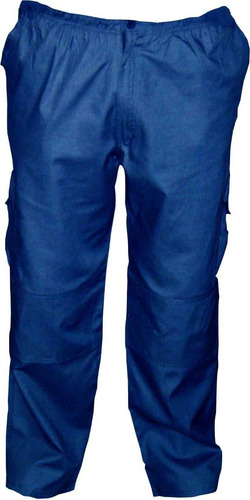 Pantalon Cargo Forro Polar, Poplin Térmico Azul Premium