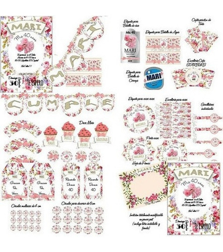 Kit Imprimible   Fiesta De Shabby Chic