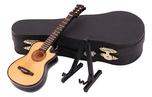 Mini Modelo De Guitarra Con Soporte Y Estuche Niños Niñas